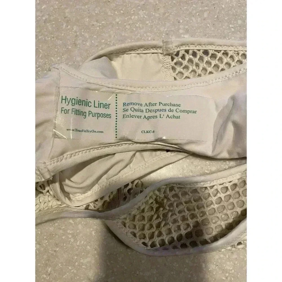 NEW Robin Piccone Pua Cream Crochet Triangle High Waisted Bikini Size Large - Picture 15 of 16